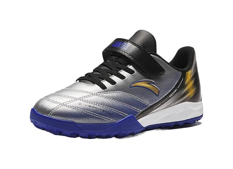 Antakids Low top Kids Soccer Shoes Silver Black Blue Kids  VJSNEAKER
