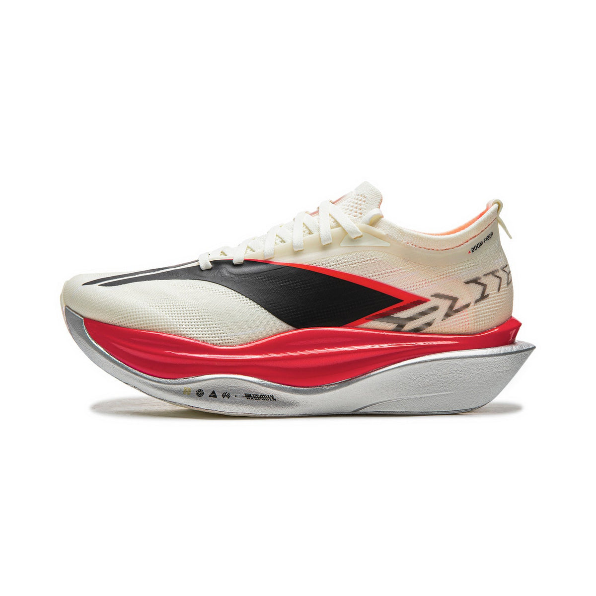 Li Ning Feidian 6 ELITE Cushioning Slip Resistant Abrasion Resistant Rebound Low top Carbon Plate Marathon Racing Champagne White