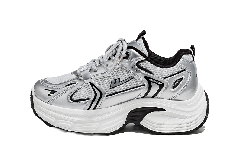 Warrior Low top Chunky Sneakers Women's Silver Gray Black 