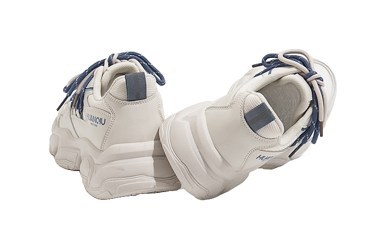 HUANQIU Low top Chunky Sneakers Men's Beige Blue 