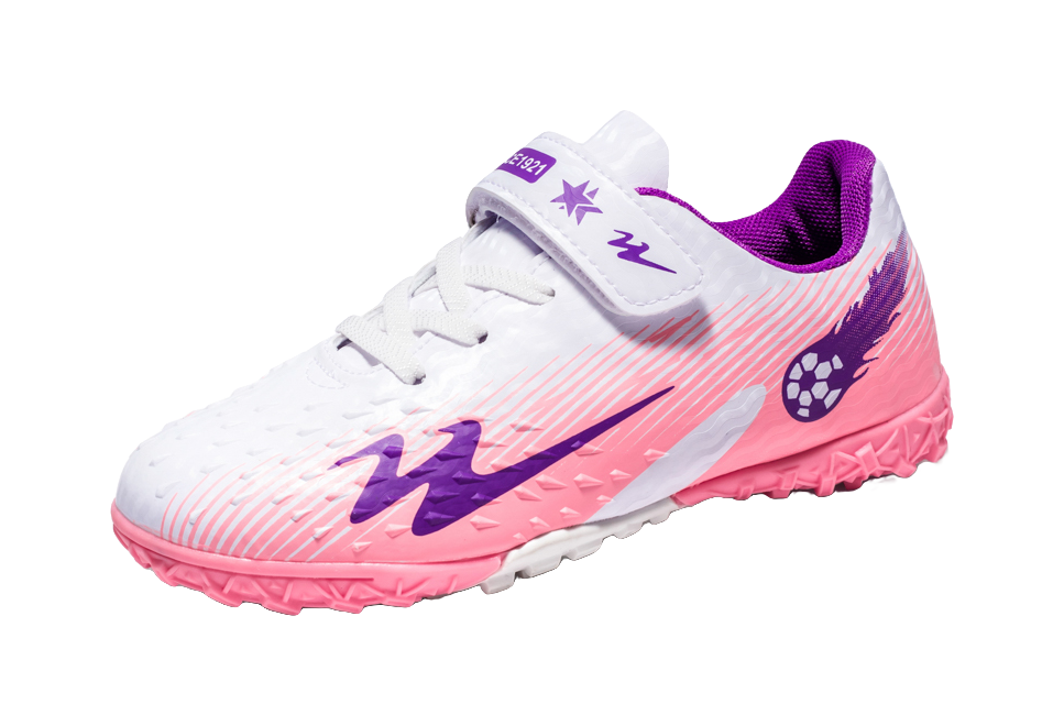 Double Star TF Broken Nail Sports Leisure Non slip Anti kick Lightweight Shock Absorbent Low cut Football Shoes White Purple Pink Children's Edition  VJSNEAKER