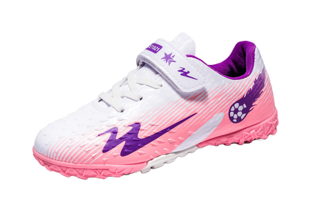 Double Star TF Broken Nail Sports Leisure Non slip Anti kick Lightweight Shock Absorbent Low cut Football Shoes White Purple Pink Children's Edition  VJSNEAKER