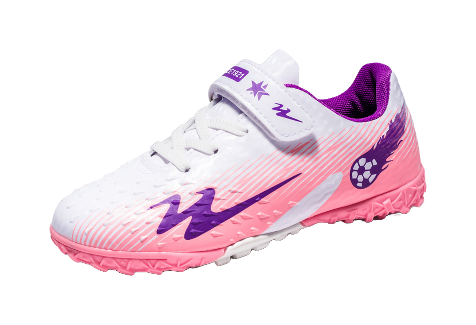 Double Star TF Broken Nail Sports Leisure Non slip Anti kick Lightweight Shock Absorbent Low cut Football Shoes White Purple Pink Children's Edition  VJSNEAKER