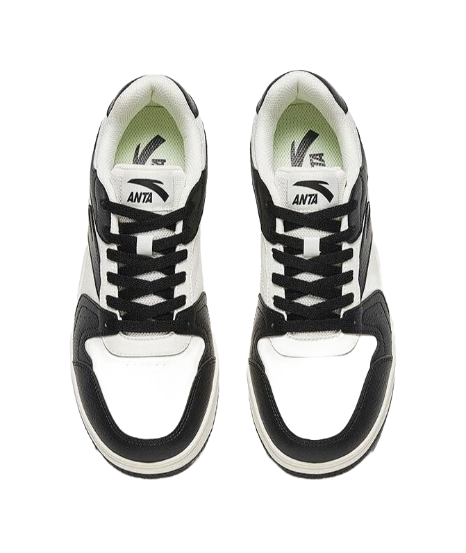 Anta Little Zero Feeling Slip Resistant, Abrasion Resistant, Lightweight Low top Skateboard Shoes Men's Black White 