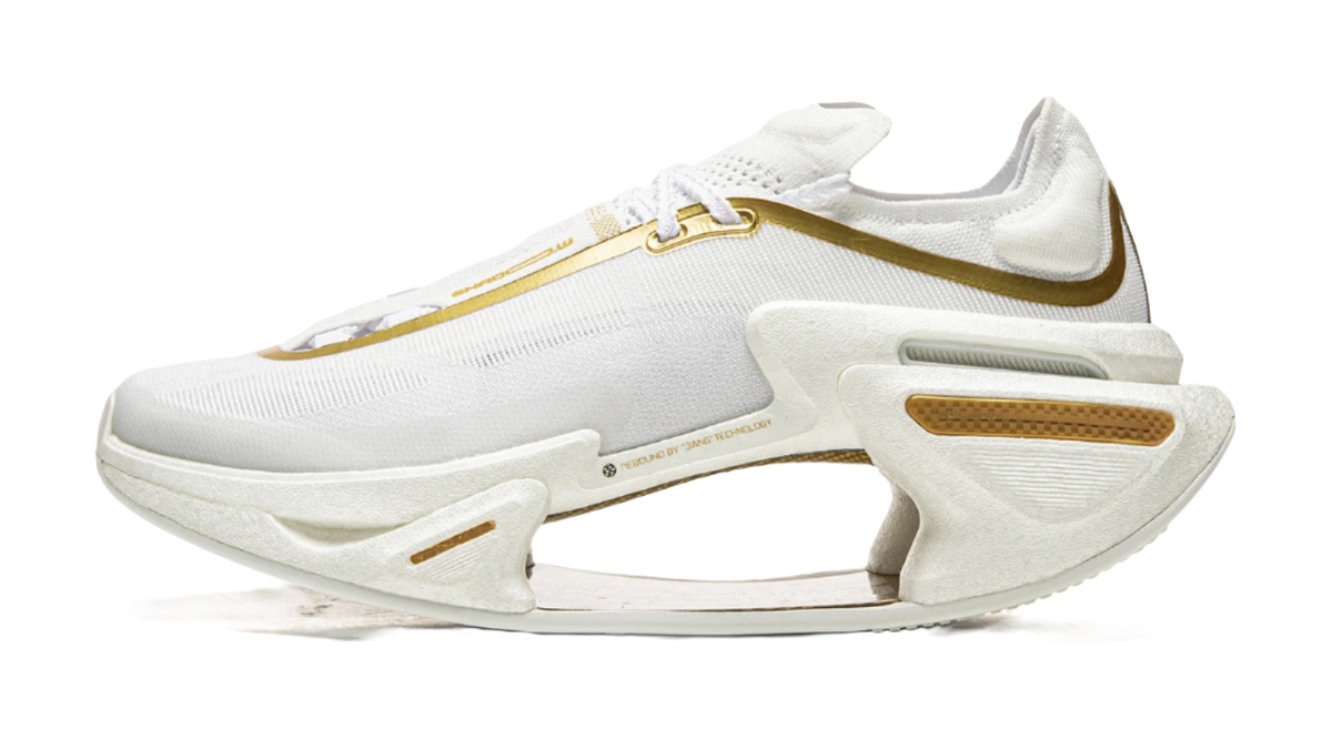 Li Ning Shadow 3.0 Cushioning Rebound Low top Running Shoes Unisex White Gold  VJsneaker