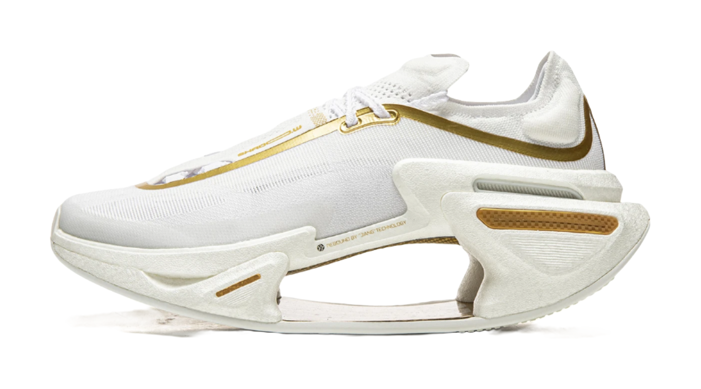 Li Ning Shadow 3.0 Cushioning Rebound Low top Running Shoes Unisex White Gold  VJsneaker