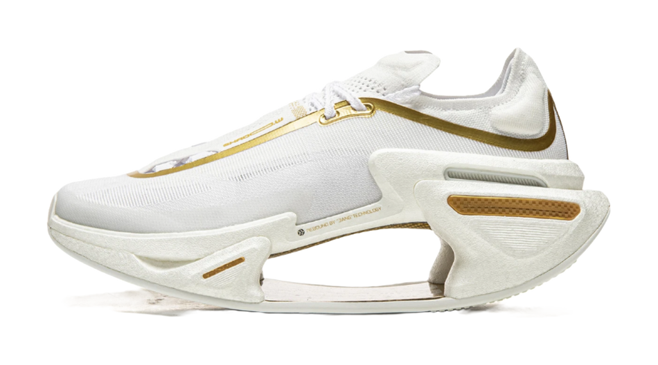 Li Ning Shadow 3.0 Cushioning Rebound Low top Running Shoes Unisex White Gold  VJsneaker