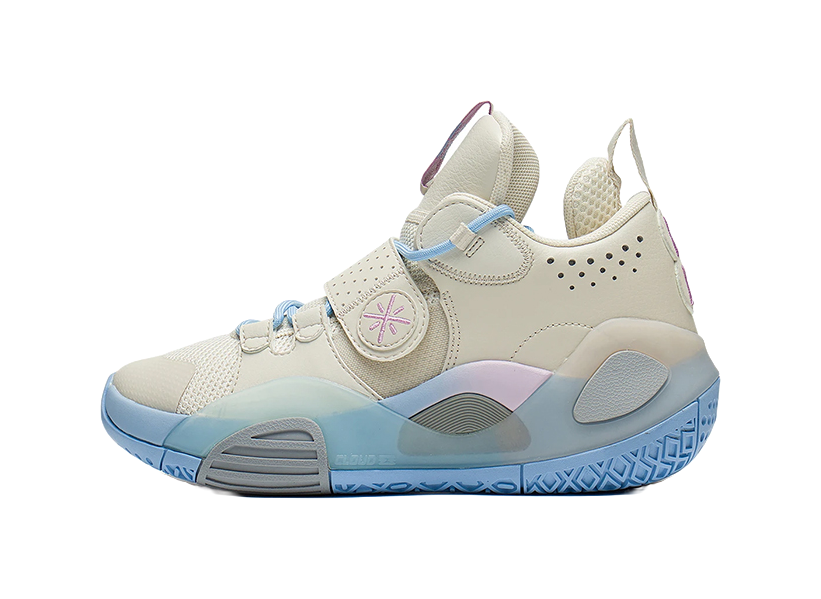 Li Ning YOUNG ALL CITY 8 Cushioning Rebound Mid top Childrens Basketball Shoes White Blue  VJSNEAKER