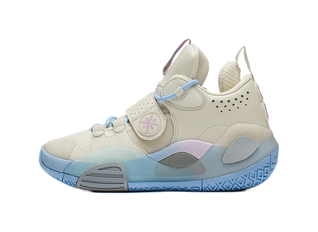 Li Ning YOUNG ALL CITY 8 Cushioning Rebound Mid top Childrens Basketball Shoes White Blue  VJSNEAKER