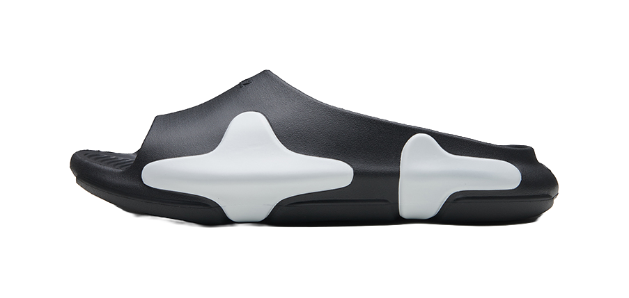 EQLZ EQUALIZER Oasis Quiet Abrasion Resistant Slide Slippers Unisex Black/White