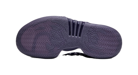 Purple basketball shoe outsole with textured tread pattern