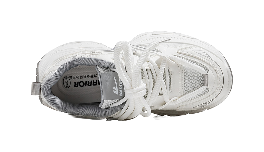 Warrior Low-Top Chunky Sneakers Women's White Gray 