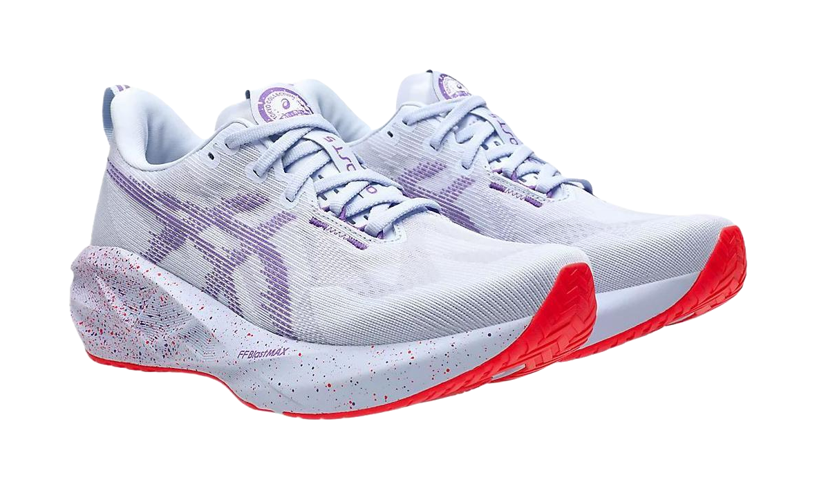 ASICS NOVABLAST 5 Cushioning Breathable Support Casual Long Distance Running Sprint Running Shoes Mens White Purple  vjsneaker.com