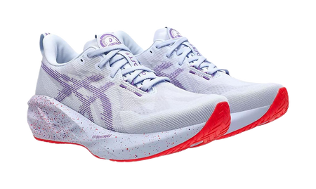 ASICS NOVABLAST 5 Cushioning Breathable Support Casual Long Distance Running Sprint Running Shoes Mens White Purple  vjsneaker.com