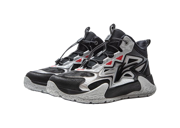 Li Ning Children's Peak V2 Velvet Shoes Autumn and Winter Mid to Large Children's Youth Cotton Shoes Anti slip Sports Shoes Children's Outdoor Shoes  VJSNEAKER