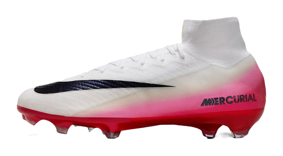 Nike Mercurial Superfly 10 FG Firm Ground Leather Soccer Shoes Unisex White Red  vjsneaker.com