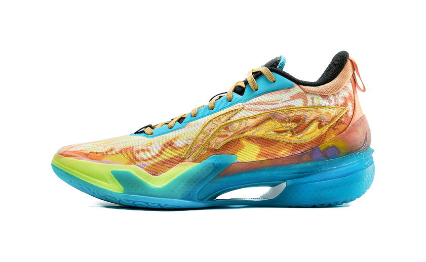 LiNing Knife 5 Slip Resistant Coverage Lightweight Rebound Performance Basketball Shoes Mens Orange Blue  VJSNEAKER