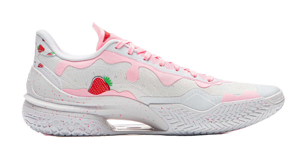 LiNing Knife 5 Slip-Resistant Coverage Lightweight Rebound Low-Top Performance Basketball Shoes Mens White Pink  VJSNEAKER