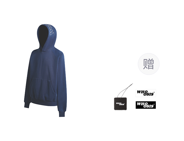 WHOOSIS letter embroidered LOGO hooded cover, classic and versatile, loose fit, campus multi-color, autumn and winter long sleeves with fleece hoodie, unisex  vjsneaker.com