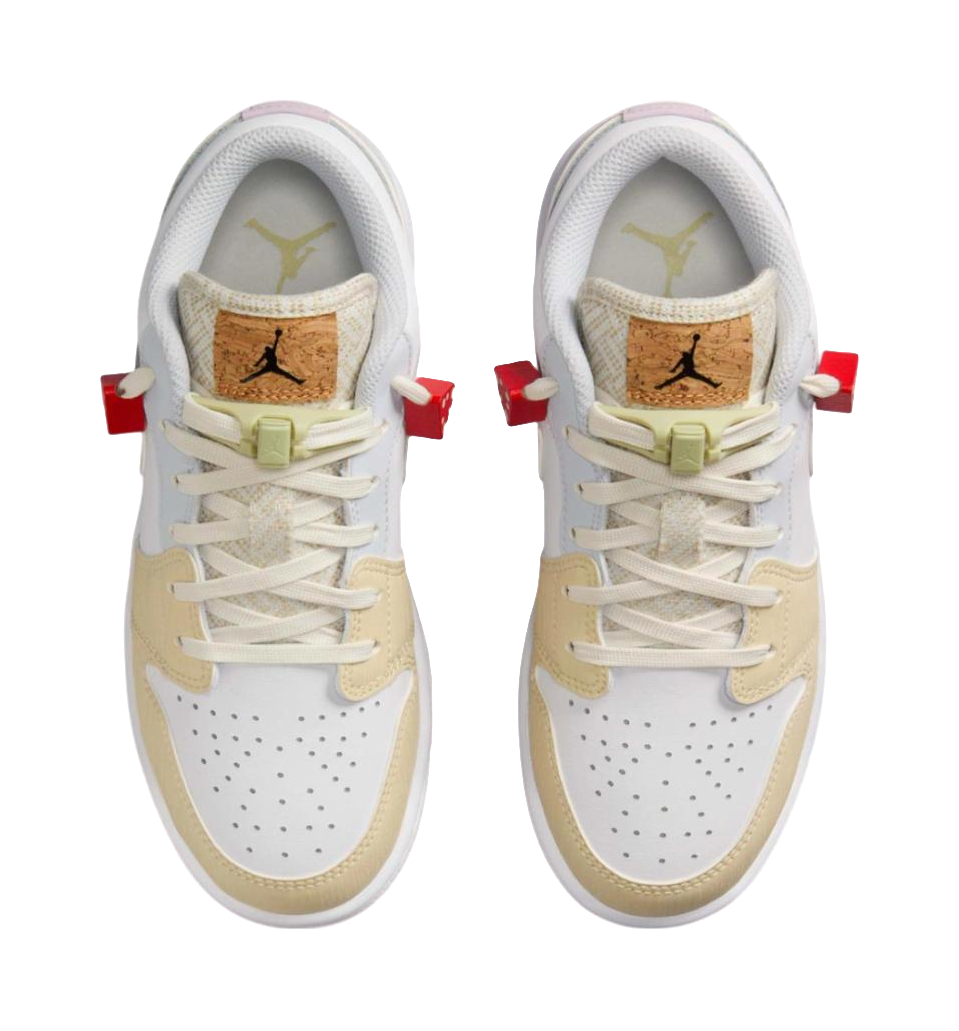 Jordan Air Jordan 1 Slip Resistant Shock Absorbers Low Top Kids Skateboarding Shoes White  VJSNEAKER