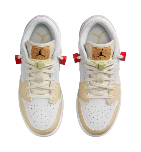 Jordan Air Jordan 1 Slip Resistant Shock Absorbers Low Top Kids Skateboarding Shoes White  VJSNEAKER