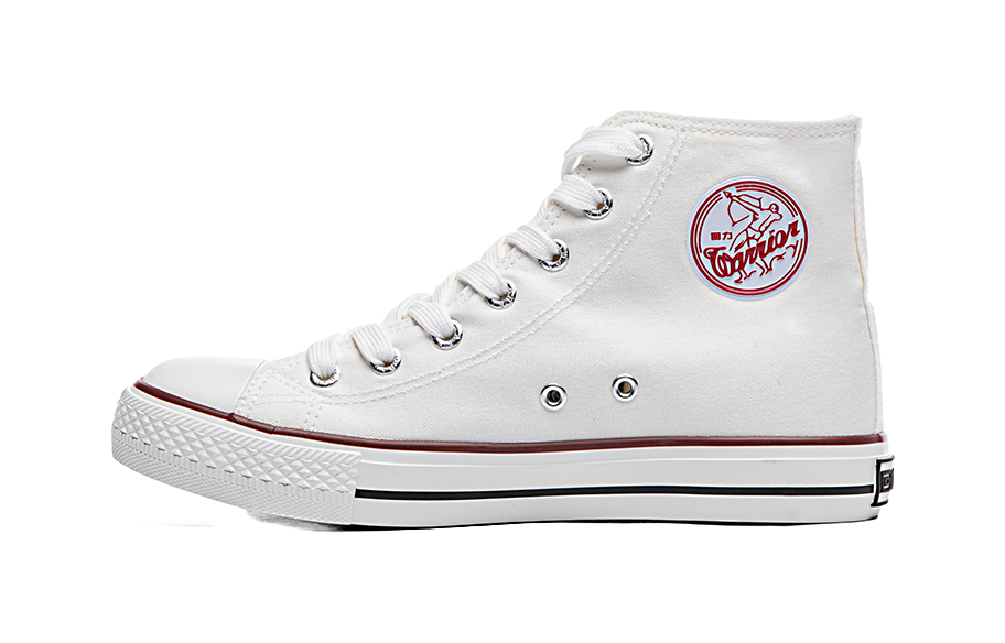 Warrior Wear resistant And Lightweight High top Canvas Shoes Unisex White  vjsneaker.com