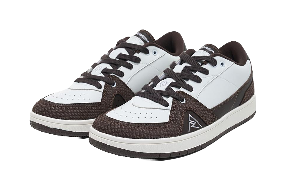 RIGORER Reaves Slip Resistant Breathable Abrasion Resistant Low top Thin Sole Skateboard Shoes Mens White Brown