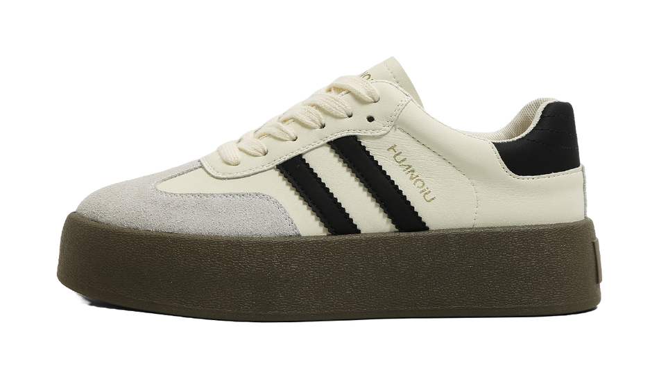 HUANQIU Slip Resistant, Abrasion Resistant, Lightweight, Breathable, Height Increasing Low top Skateboard Shoes Womens  VJSNEAKER