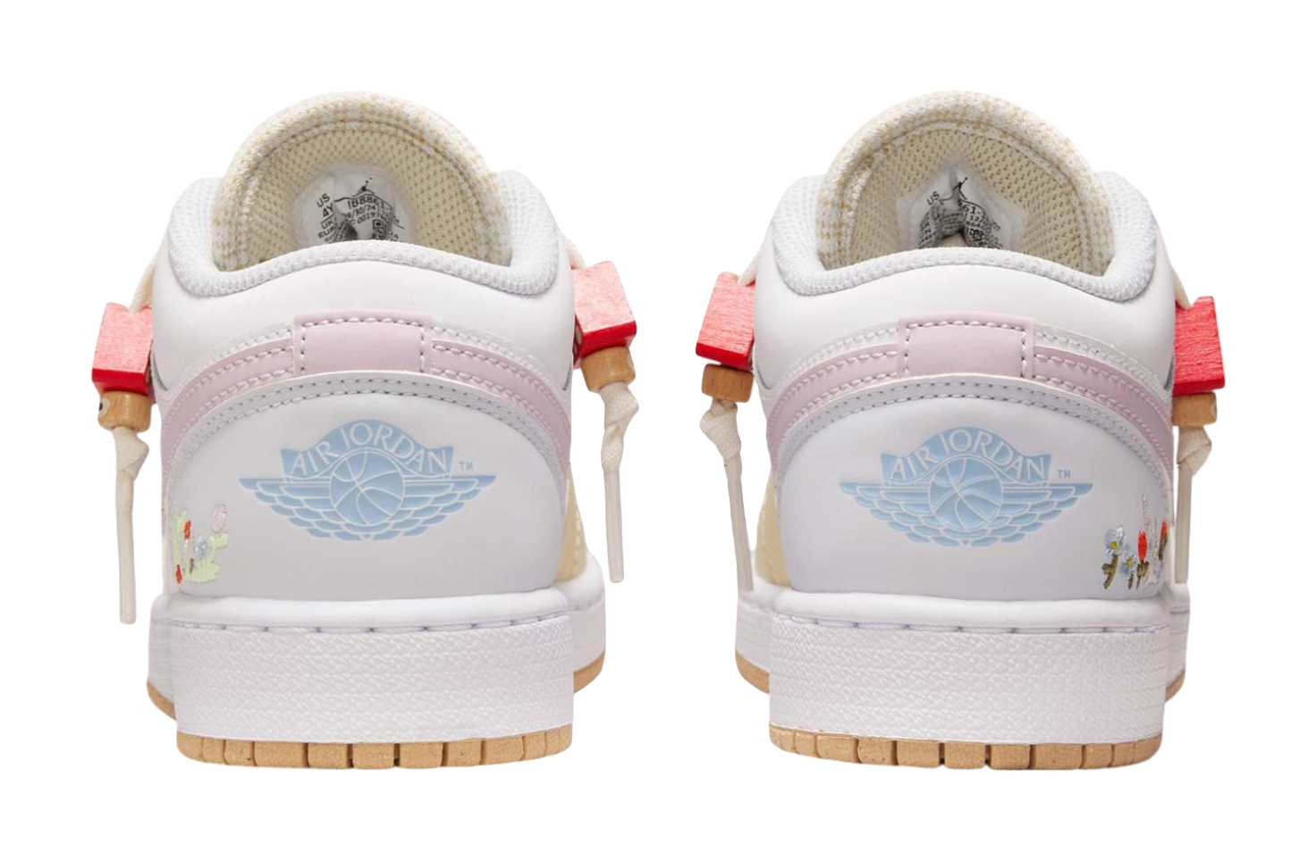 Jordan Air Jordan 1 Slip Resistant Shock Absorbers Low Top Kids Skateboarding Shoes White  VJSNEAKER