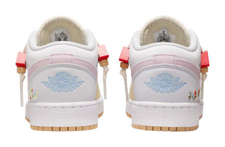 Jordan Air Jordan 1 Slip Resistant Shock Absorbers Low Top Kids Skateboarding Shoes White  VJSNEAKER