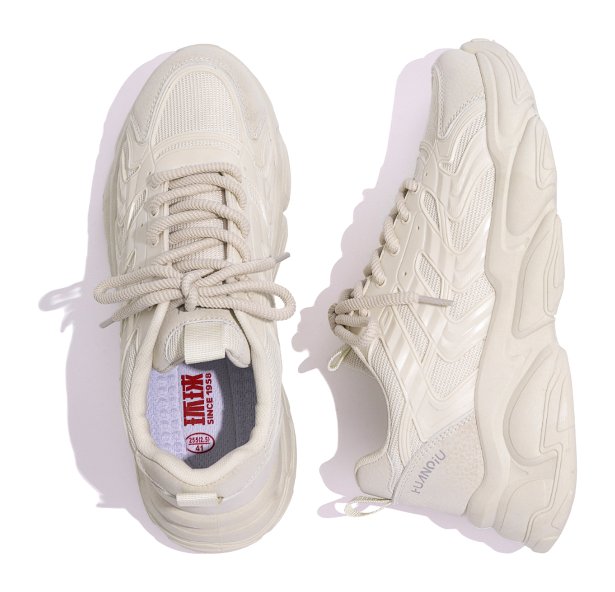 HUANQIU Slip Resistant Coverage, Lightweight, Height Increasing Low top Chunky Sneakers Mens Black  vjsneaker.com