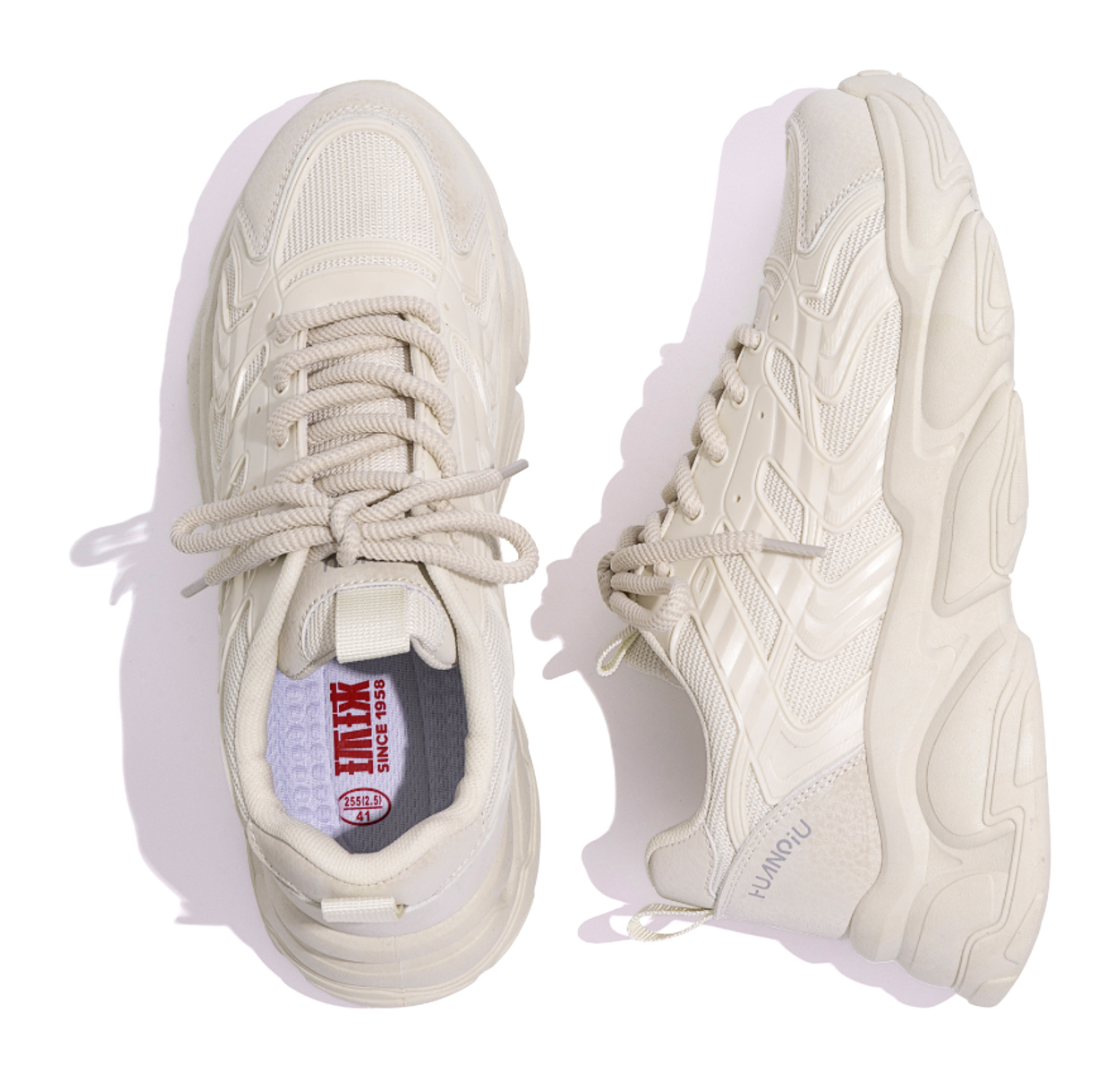 HUANQIU Slip Resistant Coverage, Lightweight, Height Increasing Low top Chunky Sneakers Mens Black  vjsneaker.com