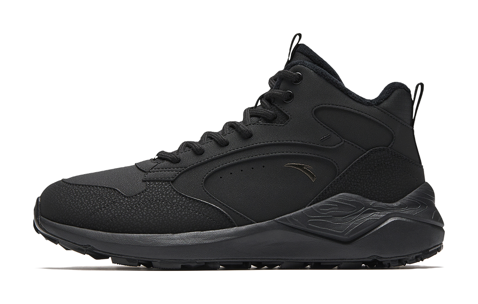 Anta Pedal Island Cushioning Slip Resistant Abrasion Resistant High top Casual Shoes Mens Basic Black  VJSNEAKER