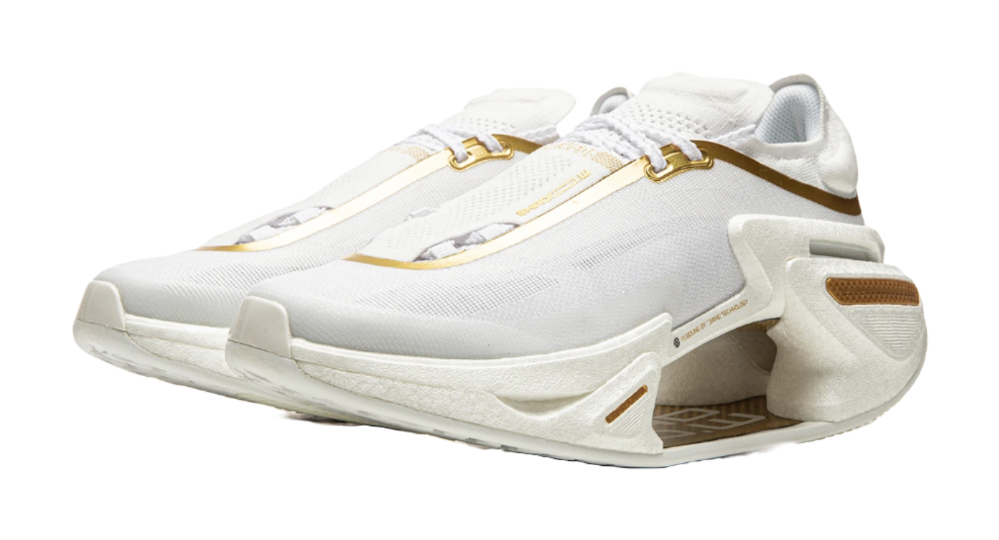 Li Ning Shadow 3.0 Cushioning Rebound Low top Running Shoes Unisex White Gold  VJsneaker