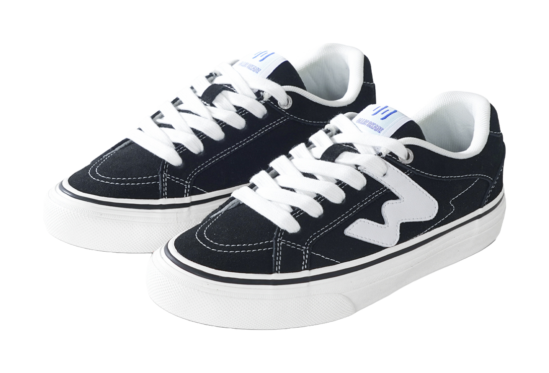 Ollieskate Black Classic Panda Tri-Color Lace Skateboard Shoes - Low-Top, Lightweight & Durable Unisex 