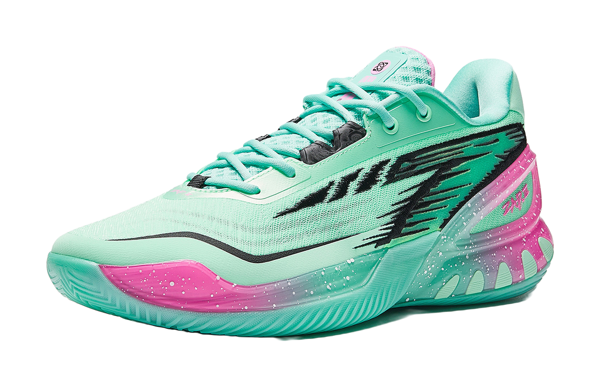 Anta Zap 3 Low top Basketball Shoes Mens Green Pink  vjsneaker.com