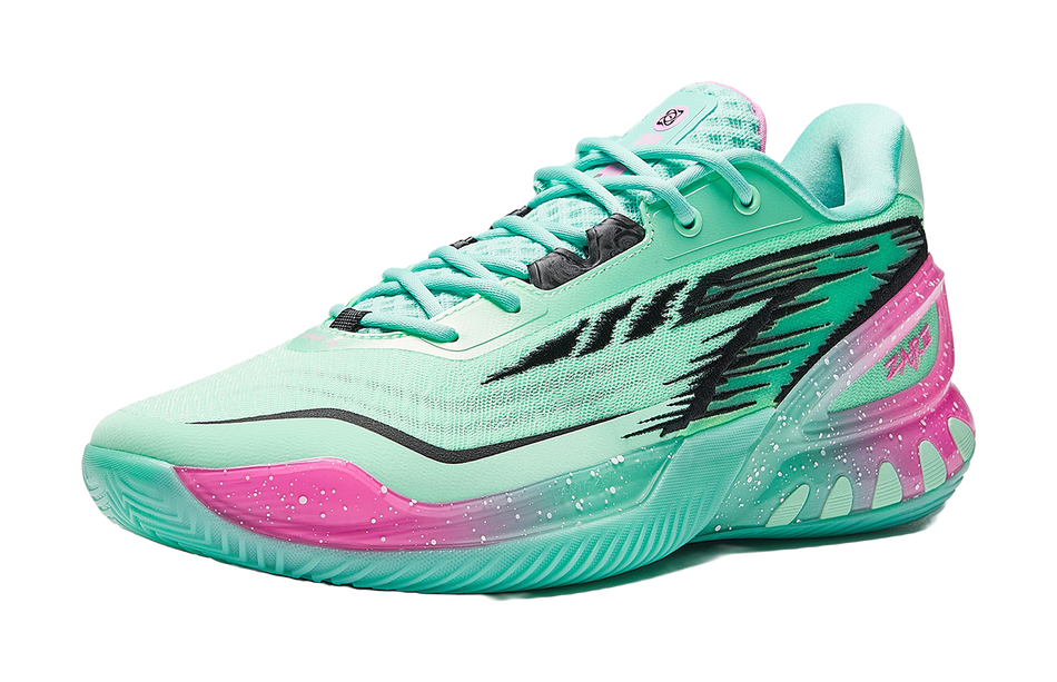 Anta Zap 3 Low top Basketball Shoes Mens Green Pink  vjsneaker.com