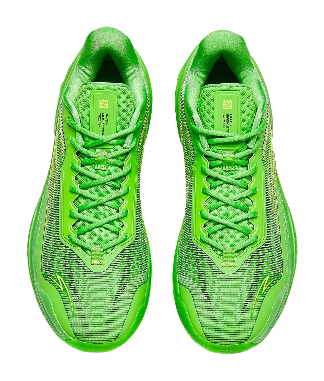 Anta Zap 3 Cushioning, Wear Resistant Low Top Front Fork Carbon Plate Basketball Shoes Mens Green Gold  VJSNEAKER
