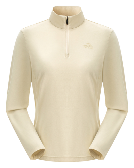 Boxi and PELLIOT outdoor sports antibacterial fabric, quick drying, comfortable, soft, wrinkle resistant stand collar, slim fit, hiking, hiking, running, breathable, fashionable, versatile, long sleeved hoodie, base coat, T-shirt for women  vjsneaker.com