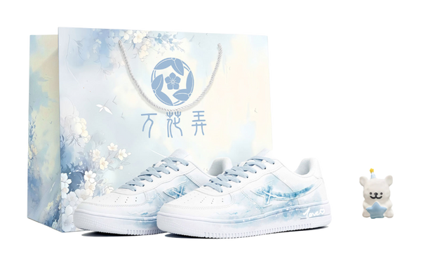 XTEP Air Force One Waterproof Cushioning Abrasion Resistant Low top Skateboard Shoes Unisex White Blue 