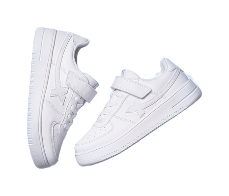 XTEP Air Force 1 Synthetic Leather Breathable Low top Kids Skateboarding Shoes New White Kids  VJSNEAKER