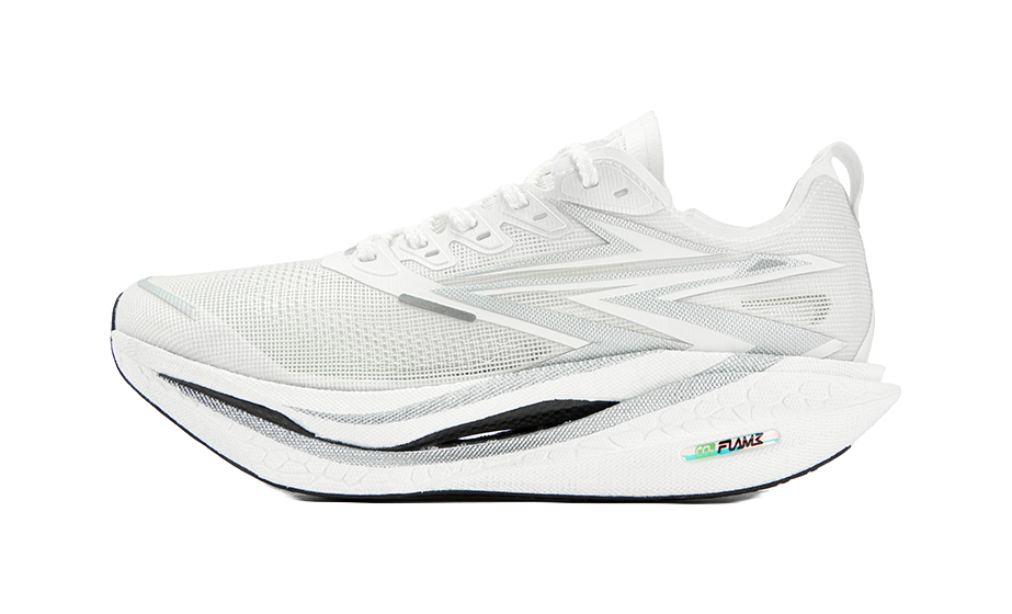 361 ° Flying Flame 4.5 MIRO Butterfly Stability Professional Sports Body Test Shock Absorber Wear resistant Breathable Low cut Carbon Plate Racing Marathon Track and Field Running Shoes Male and Female Same Silver White  vjsneaker.com