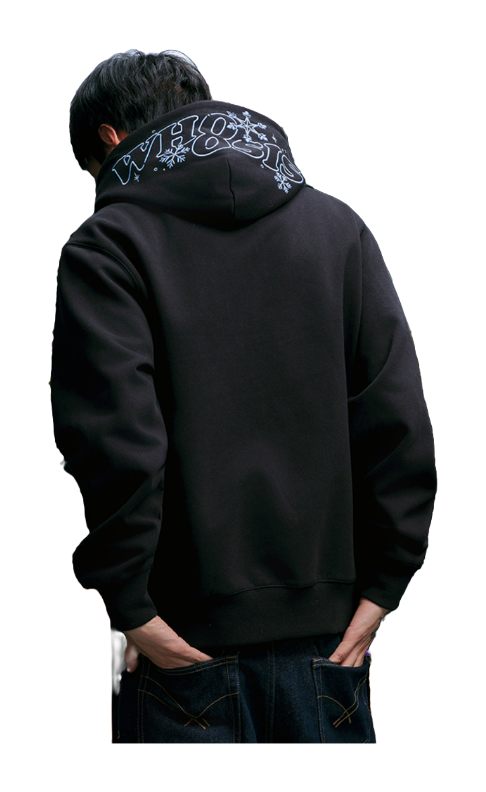 WHOOSIS Gradient Sparkling 3D Snowflake Print with Velvet Hoodie Hoodie Hoodie Unisex  vjsneaker.com