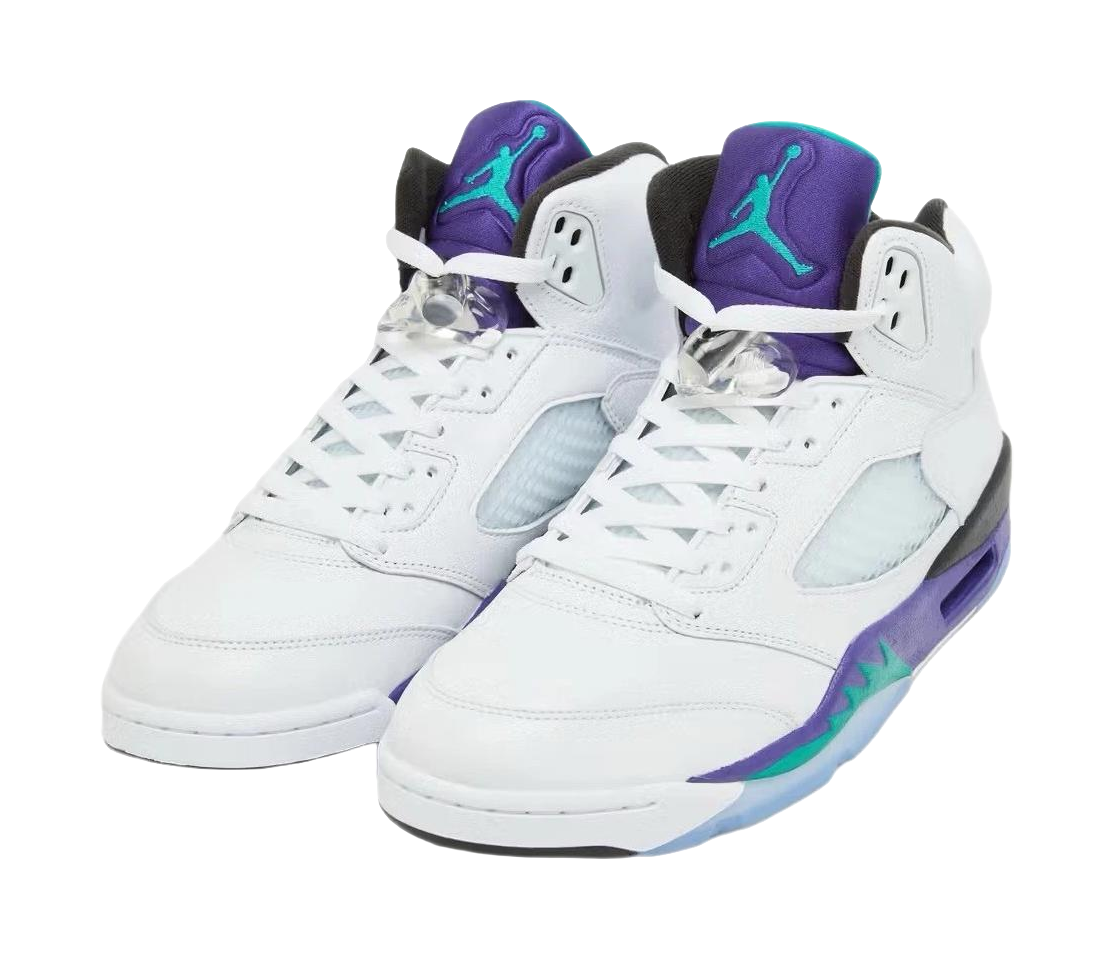 Jordan Air Jordan 5 Slip Resistant Abrasion Resistant Low top Childrens Basketball Shoes White Unisex  vjsneaker.com