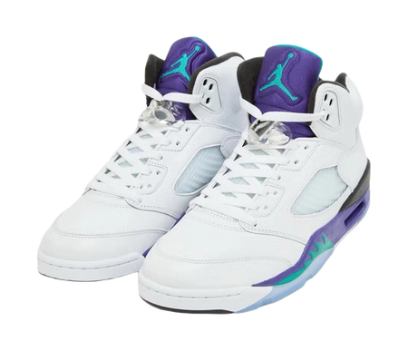 Jordan Air Jordan 5 Slip Resistant Abrasion Resistant Low top Childrens Basketball Shoes White Unisex  vjsneaker.com