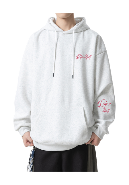 Robin Hood American Hoodie with Velvet Thick Letter Signature Personalized Style Design Feel Loose and Casual Versatile Student Party Lazy Style Hoodie for Women  vjsneaker.com