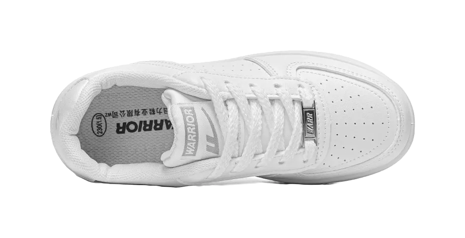 Warrior Slip Resistant, Abrasion Resistant, Breathable Low top Skateboard Shoes Unisex White 