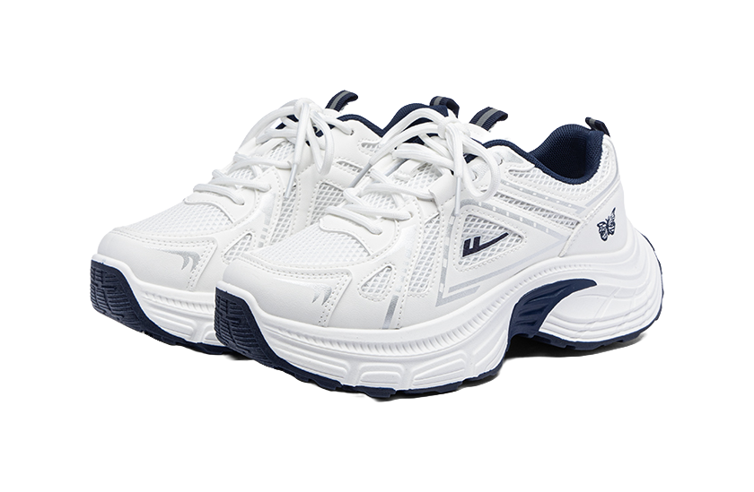 Warrior Anti Slip Wear Resistant Low Top Casual Running Shoes Women's White Dark Blue 