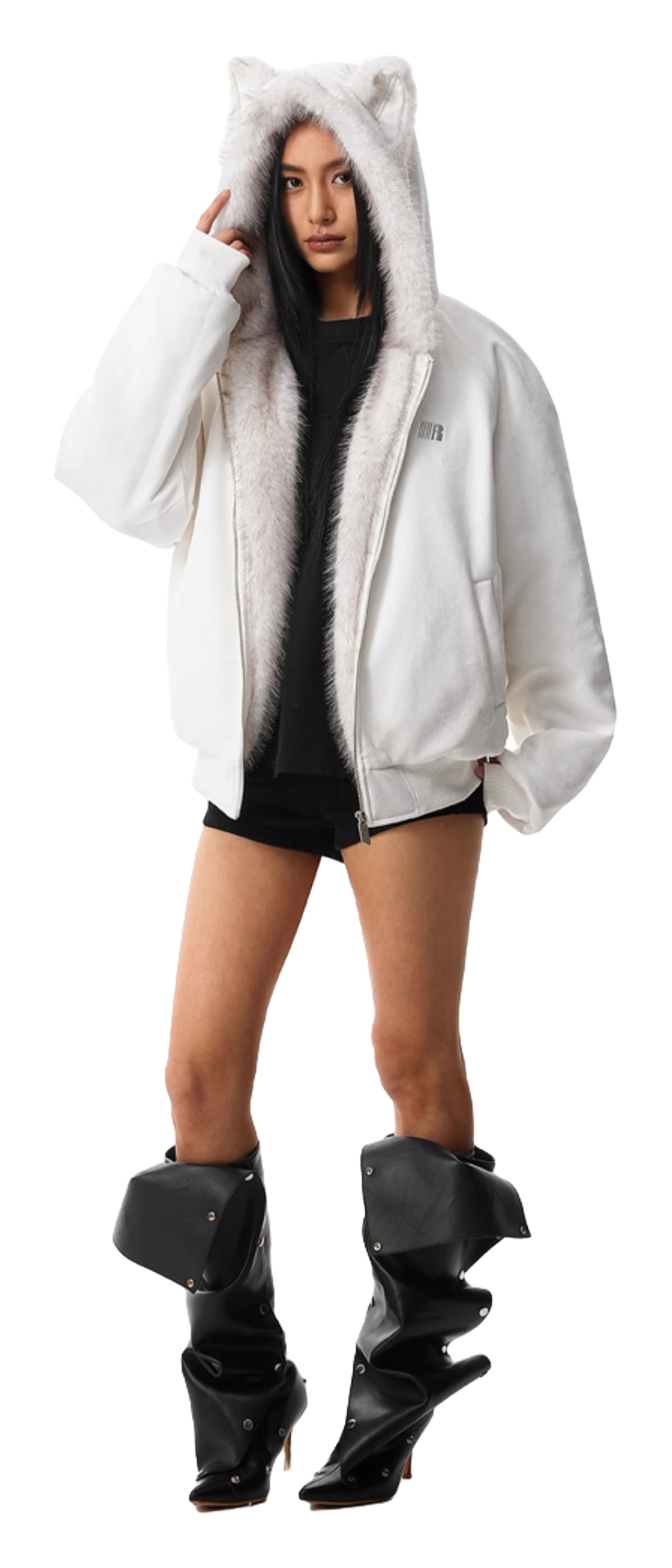 FDR Puffer Jackets Unisex Fur Collar Moderate  vjsneaker.com