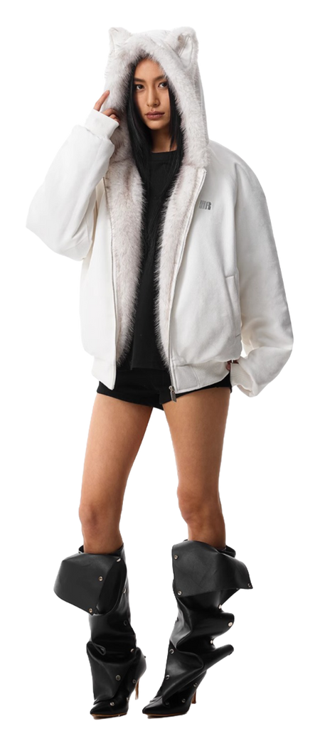 FDR Puffer Jackets Unisex Fur Collar Moderate  vjsneaker.com